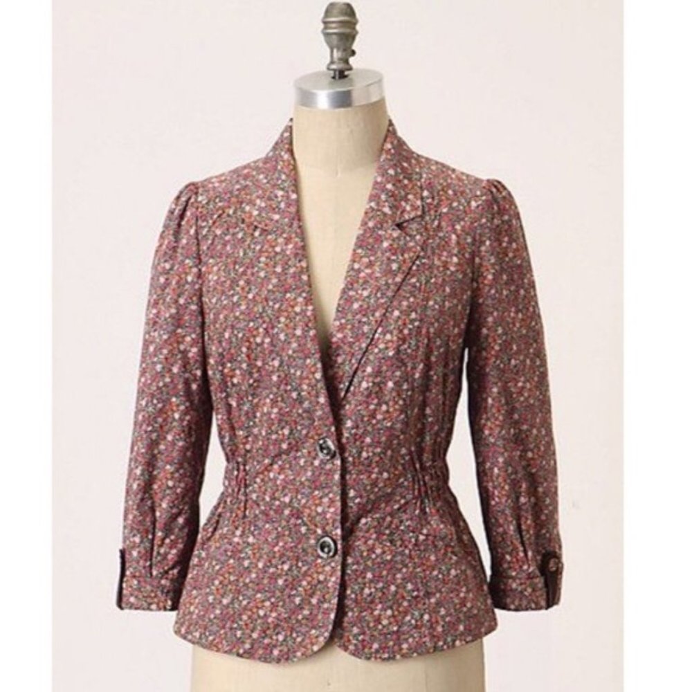 Anthropologie Etta Twa Floral Blazer